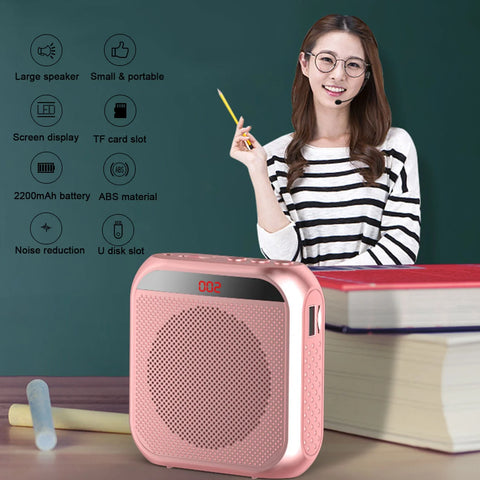 Megaphone Voice Amplifier Portable Personal Voice Speaker s With Microphone Display Loudspeaker For Teachers Speech Tour Guide