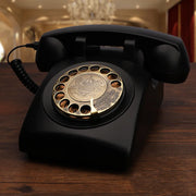 Red Corded Telephone, Classic Rotary Dial Home Office Phones, Antique Vintage Telephone of 1930s Old Fashion Telephone