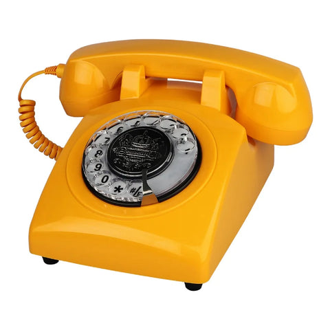 Red Corded Telephone, Classic Rotary Dial Home Office Phones, Antique Vintage Telephone of 1930s Old Fashion Telephone