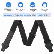 Guitar Accessories Kit - Wall Mount Hanger, Strap, Strap Locks, Headstock Strap Adapter, Picks & Capo - Ideal for Guitarists