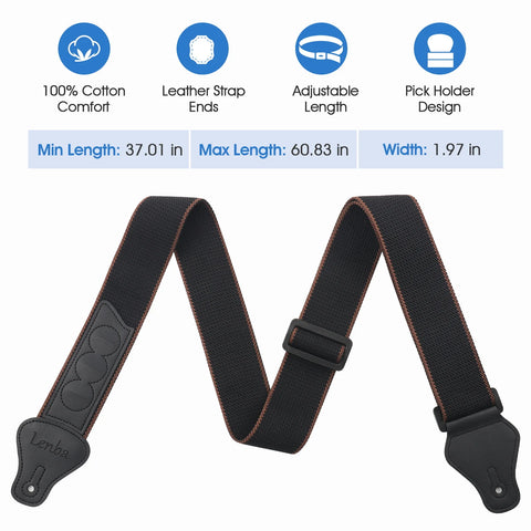 Guitar Accessories Kit - Wall Mount Hanger, Strap, Strap Locks, Headstock Strap Adapter, Picks & Capo - Ideal for Guitarists