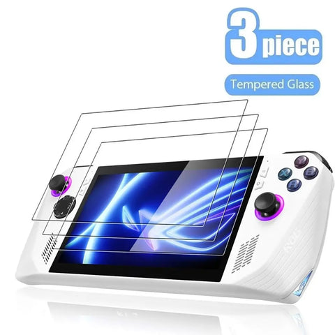 3pcs Game Accessories Screen Protector Handheld Console 7 inch Protective Film HD Curved Edge Tempered Glass for Asus ROG Ally