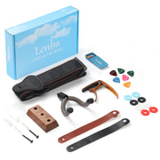 Guitar Accessories Kit - Wall Mount Hanger, Strap, Strap Locks, Headstock Strap Adapter, Picks & Capo - Ideal for Guitarists
