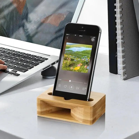Wood Phones Mobile Phone Sound Amplifier Stand Wooden Phones with Sound Amplifier Phone Holder Desk Support