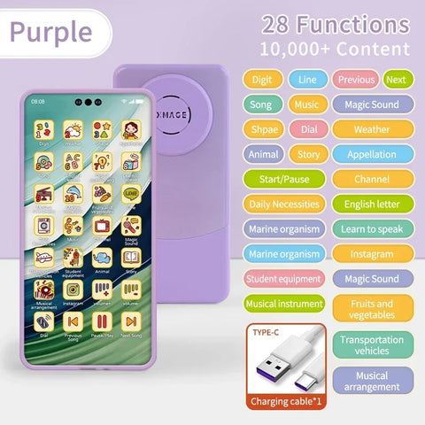 Montessori Baby Cell Phone Toys Children Simulation Phone Musical Early Educational Toy Infant Mobile Phone Model Vocal Toy Gift