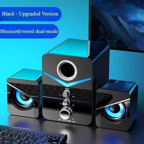 SADA Computer Speaker Home Desktop Computer Laptop Universal Small Speaker Wired Desktop Subwoofer Speaker