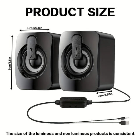 Computer Speakers PC Sound Box HIFI Stereo Microphone USB Wired Caixa De Som with LED Light For Desktop Computer