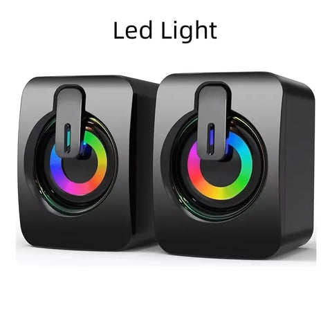 Computer Speakers Definition Sound Quality 3D Surround USB Wired with LED Light for Speakers Computer