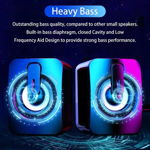 Computer Speakers Definition Sound Quality 3D Surround USB Wired with LED Light for Speakers Computer