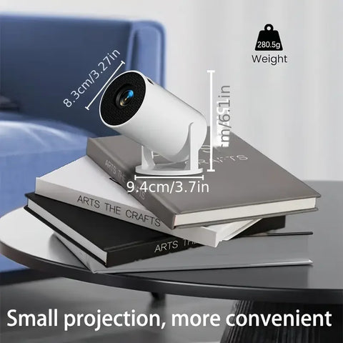 Mini Projector, Supports 1080P, 200 ANSI, Adjustable 180° Projection Angle, TV Stick, USB, Notebook Computer And Other Devices.