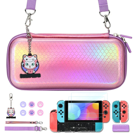Switch Accessory Bundles Portable Travel Scratch-resistant Gaming Console Carrying Pouch Protective Case NS Accessories Cover