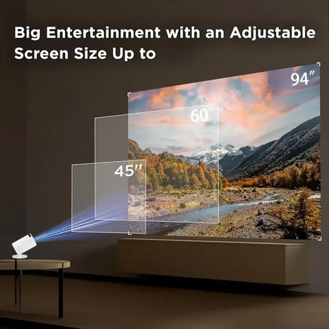 Mini Projector, Supports 1080P, 200 ANSI, Adjustable 180° Projection Angle, TV Stick, USB, Notebook Computer And Other Devices.