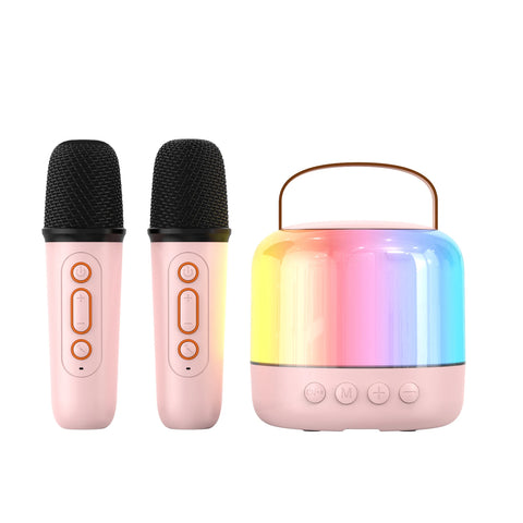 speakers microphone 5.3 bluetooth wireless Speakers with Mic Adjustable LED Lights Karaoke Machine  Wireless Karaoke Speaker