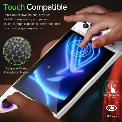 3pcs Game Accessories Screen Protector Handheld Console 7 inch Protective Film HD Curved Edge Tempered Glass for Asus ROG Ally