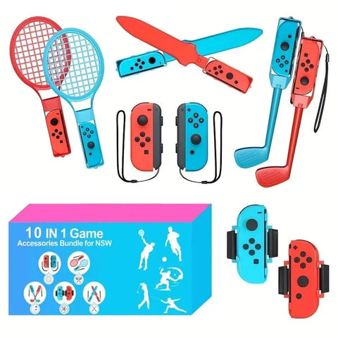 Switch Sports Accessories Bundle -10 in 1 Family Accessories Kit for NS Sports Games Compatible with Switch/OLED