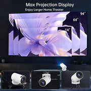 Mini Projector, Supports 1080P, 200 ANSI, Adjustable 180° Projection Angle, TV Stick, USB, Notebook Computer And Other Devices.