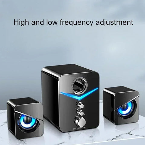 SADA Computer Speaker Home Desktop Computer Laptop Universal Small Speaker Wired Desktop Subwoofer Speaker