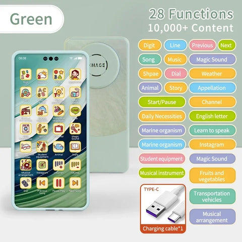 Montessori Baby Cell Phone Toys Children Simulation Phone Musical Early Educational Toy Infant Mobile Phone Model Vocal Toy Gift